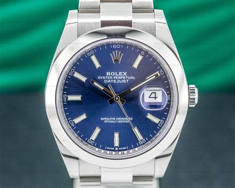 rolex datejust mens blue face|Rolex Datejust 41mm blue 126300.